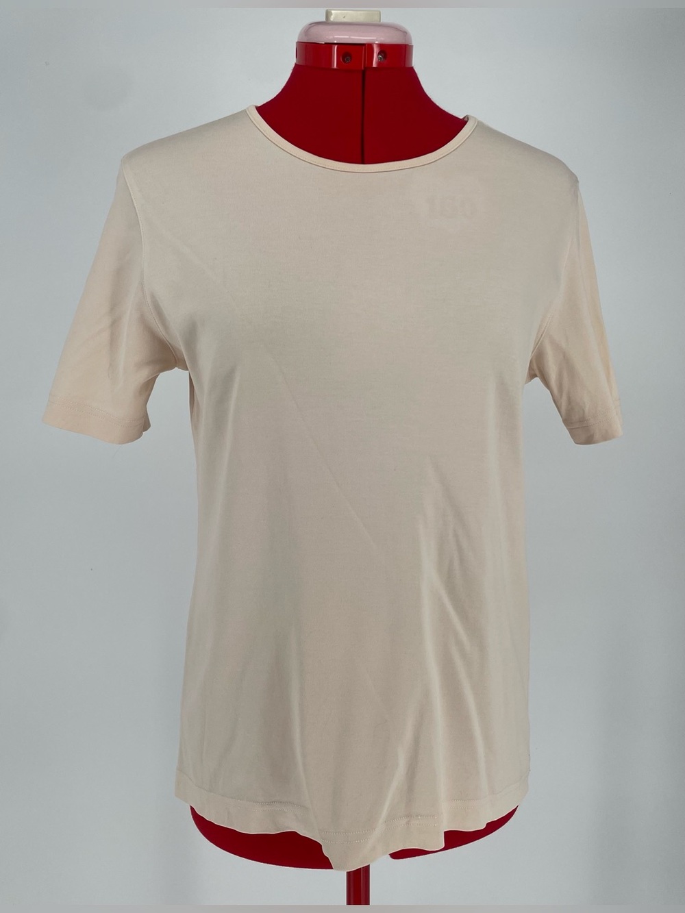 Vintage Saks Fifth Avenue 100% Cotton Cream / Blush Basic T-Shirt 80s/90s